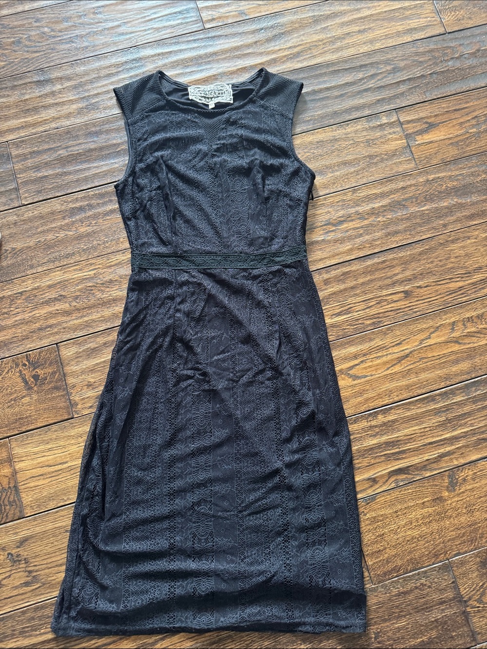 Pink Martini- Classic Black Lace Sheath Dress